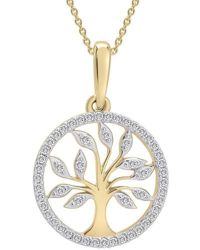 Wrapped in Love Diamond Tree 20" Pendant Necklace (1/10 Ct. T.w. - Metallic