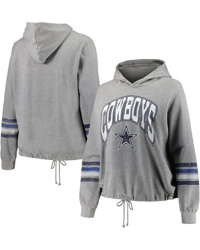 '47 Distressed Dallas Cowboys Plus Size Upland Bennett Pullover Hoodie - Gray
