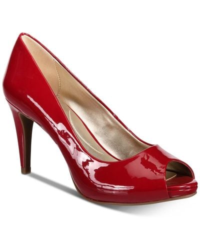 Bandolino Rainaa Peep Toe Platform Stiletto Dress Pumps - Red
