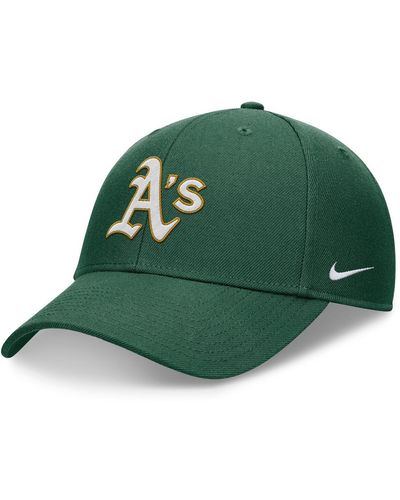 Nike Green/gold Oakland Athletics Evergreen Club Performance Adjustable Hat