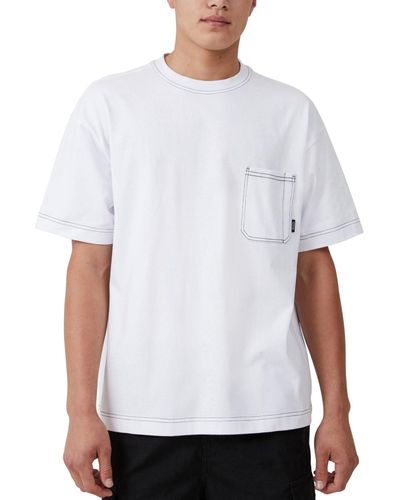 Cotton On Box Fit Pocket T-shirt - White