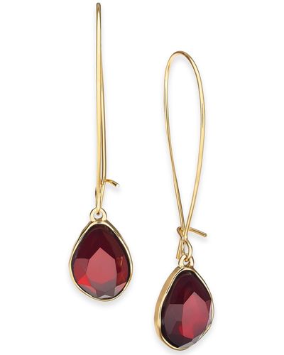 Style & Co. Stone Linear Drop Earrings - Red