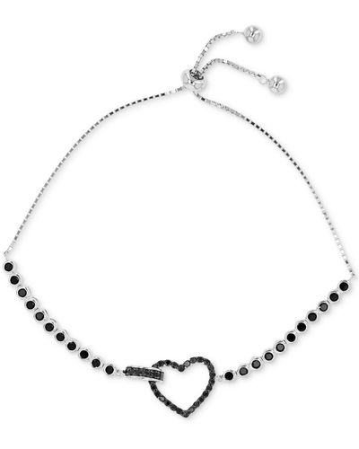 Macy's Spinel Open Heart Bolo Bracelet (1-3/8 Ct. T.w. - Black