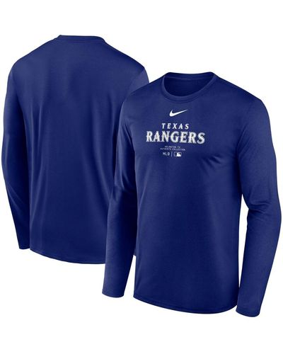 Nike Royal Texas Rangers Authentic Collection Practice Performance Long Sleeve T-shirt - Blue