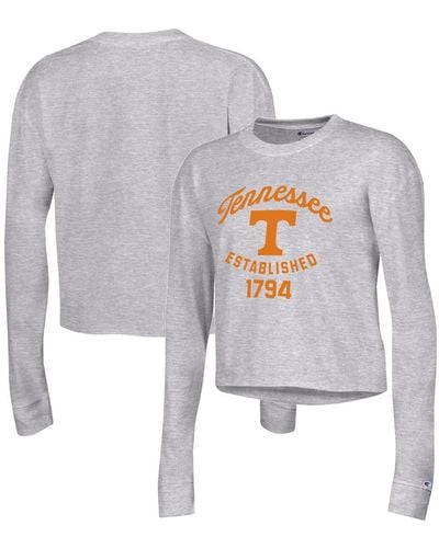 Champion Tennessee Volunteers Boyfriend Cropped Long Sleeve T-shirt - White
