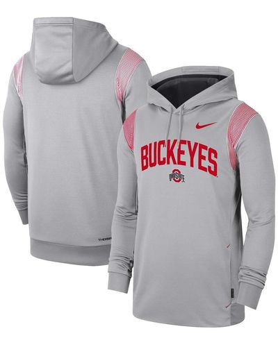 Nike Ohio State Buckeyes 2022 Game Day Sideline Performance Pullover Hoodie - Gray