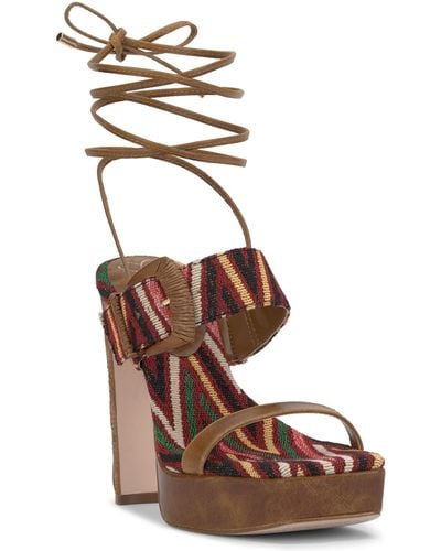 Jessica Simpson Caelia Strappy High Heel Platform Sandals - Brown