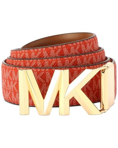 Michael Kors Michael Leather Reversible Logo Belt - Multicolor