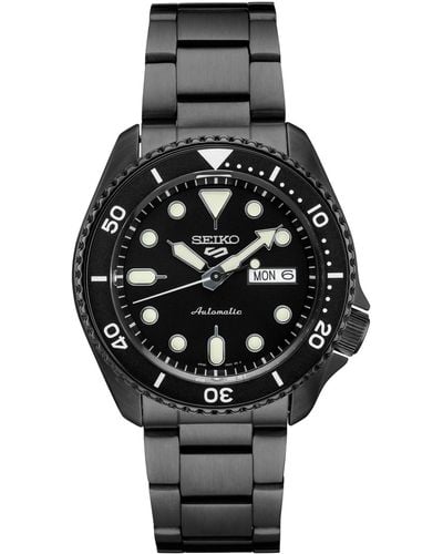 Seiko Automatic 5 Sports Ion Finished Bracelet Watch 43mm - Black