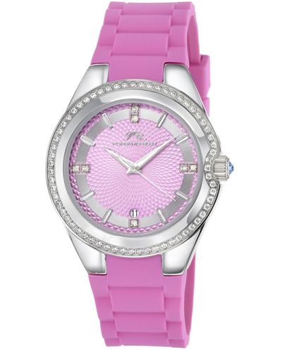 Porsamo Bleu Guilia Stainless Steel And Silicone Strap Watch 1122bgus - Pink