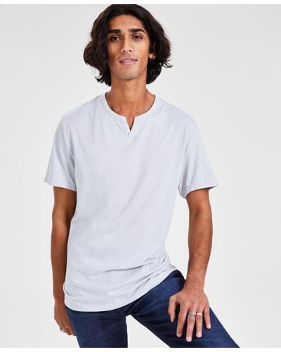 INC International Concepts Split-neck T-shirt - White