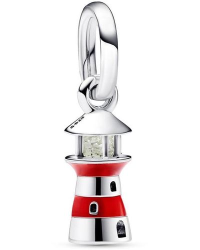 PANDORA Sterling Silver Glow-in-the-dark Lighthouse Dangle Charm - White