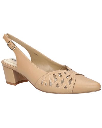 Easy Street Bizzy Buckle Slingback Pumps - Natural