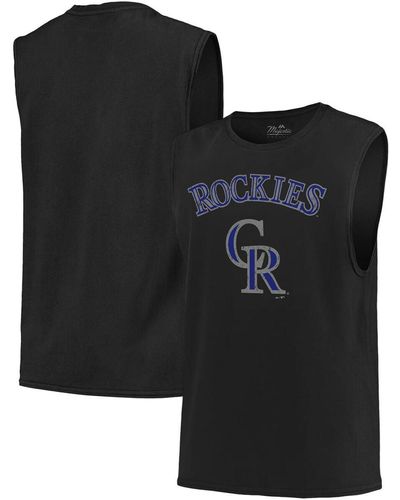 Majestic Threads Colorado Rockies Softhand Muscle Tank Top - Black