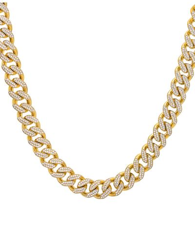 Macy's Cubic Zirconia Curb Link 24" Chain Necklace - Metallic