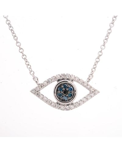 Wrapped in Love Diamond Evil-eye Pendant Necklace (1/6 Ct. T.w. - Metallic