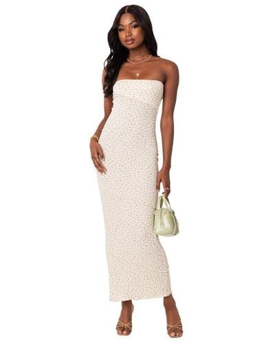Edikted Lynn Ribbed Maxi Dress - White