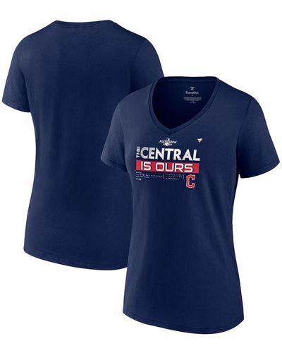 Fanatics Cleveland Guardians 2022 Al Central Division Champions Plus Size V-neck T-shirt - Blue