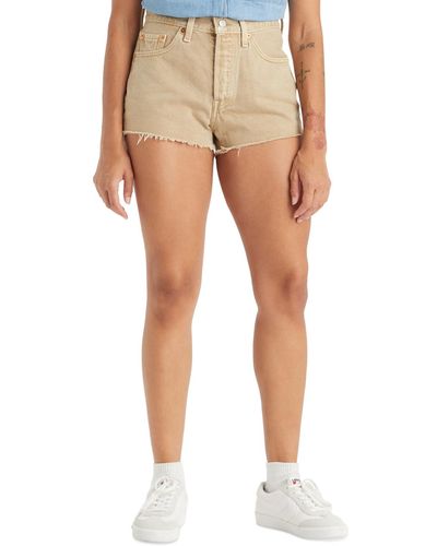Levi's 501 Button Fly Cotton High-rise Denim Shorts - Natural