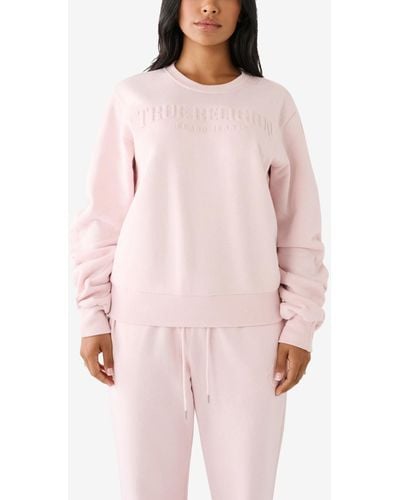 True Religion Relaxed Stacked Sweatshirt - Pink