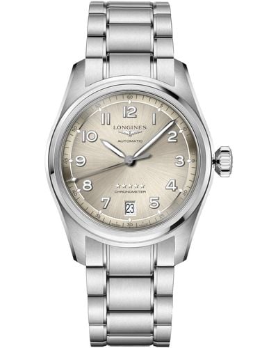Longines Swiss Automatic Spirit Chronometer Stainless Steel Bracelet Watch 37mm - Gray