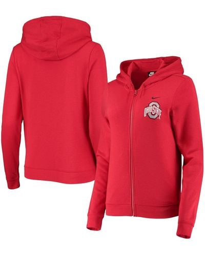 Nike Ohio State Buckeyes Varsity Fleece Full-zip Hoodie - Red