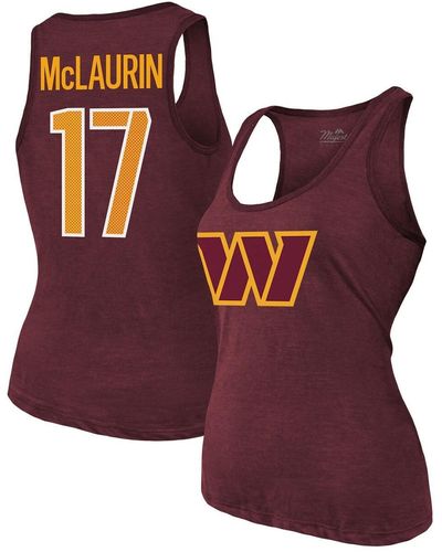 Majestic Threads Terry Mclaurin Washington Commanders Player Name & Number Tri-blend Tank Top - Red