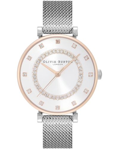 Olivia Burton T-bar Silver-tone Mesh Bracelet Watch 32mm - Metallic