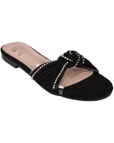 Gc Shoes Rihanna Slide Flat Sandals - Black