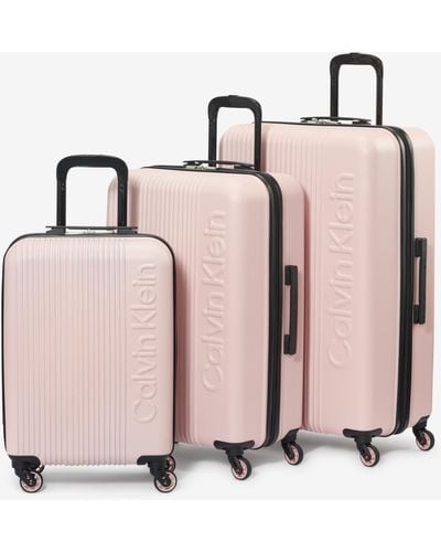 Calvin Klein Verticalism 3 Piece luggage Set - Pink