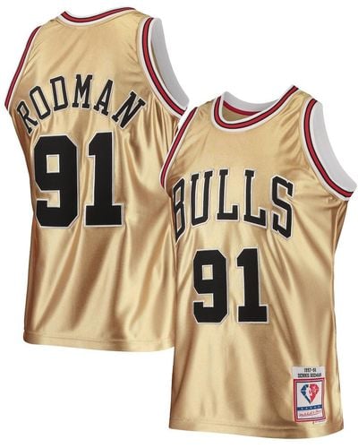 Mitchell & Ness Dennis Rodman Chicago Bulls 75th Anniversary 1997-98 Hardwood Classics Swingman Jersey - Metallic