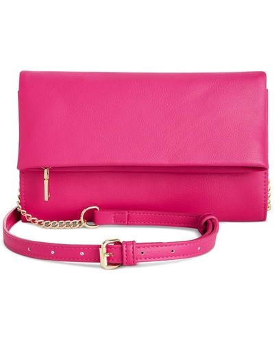 INC International Concepts Averry Tunnel Convertible Clutch Crossbody - Pink