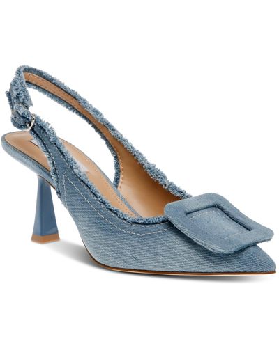 Steve Madden Cerra Pointed-toe Buckled Slingback Pumps - Blue