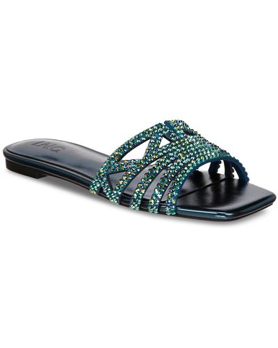 INC International Concepts Tianah Embellished Flat Sandals - Green