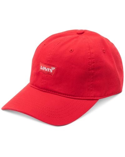 Levi's Large Batwing Baseball Adjustable Strap Hat - Red