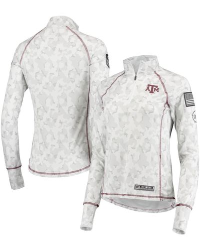 Colosseum Athletics Texas A&m aggies Oht Military-inspired Appreciation Officer Arctic Camo 1/4-zip Jacket - White