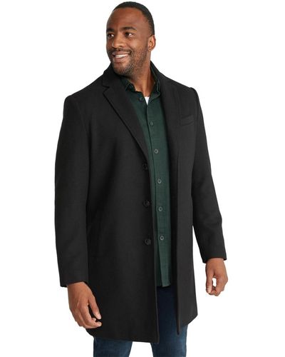 Johnny Bigg Big & Tall Brentford Wool Overcoat - Black