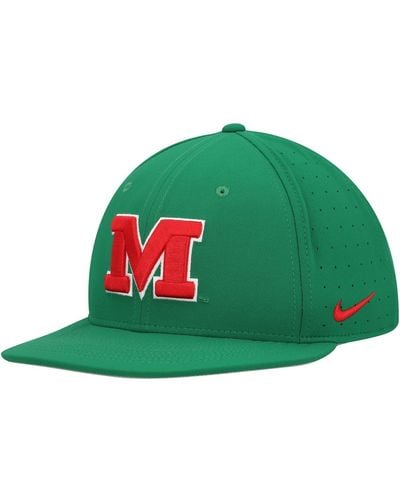 Nike Ole Miss Rebels Aero True Baseball Performance Fitted Hat - Green