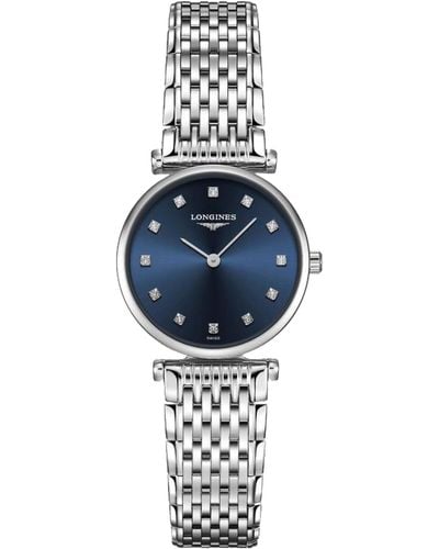 Longines Swiss La Grande Classique De Diamond-accent Stainless Steel Bracelet Watch 24mm - Blue