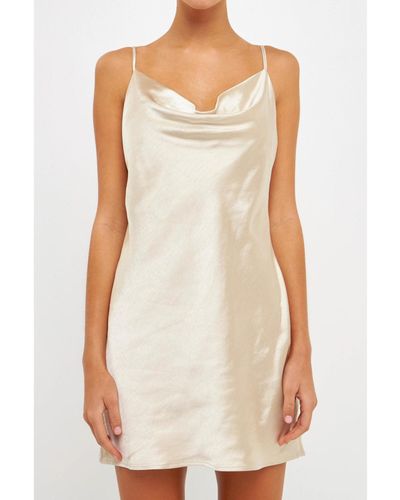 Endless Rose Satin Slip Mini Dress - White