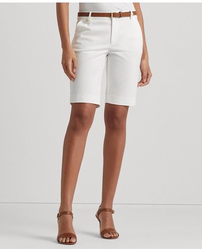 Lauren by Ralph Lauren Twill Stretch Bermuda Shorts - White
