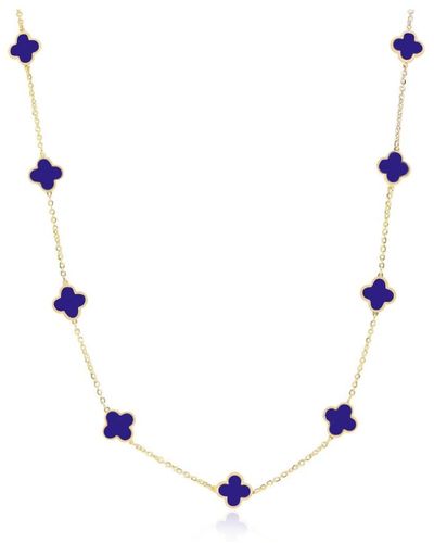 The Lovery Mini Lapis Clover Necklace - Blue