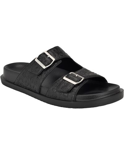 Guess Verone Double Strap Fashion Slide Sandal - Black