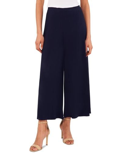 Vince Camuto Pull On Wide Leg Ankle Pants - Blue