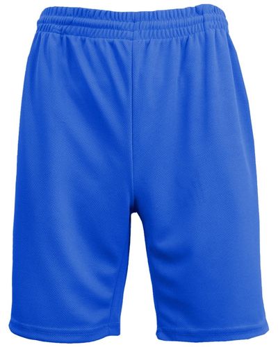 Galaxy By Harvic Oversized Moisture Wicking Performance Basic Mesh Shorts - Blue