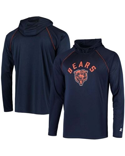 Starter Chicago Bears Raglan Long Sleeve Hoodie T-shirt - Blue