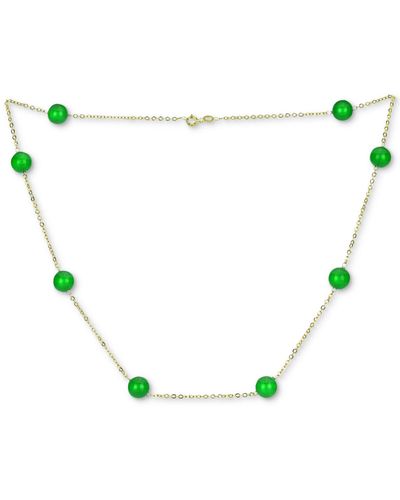 Macy's Onyx Bead 18" Collar Necklace - Green