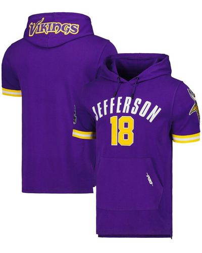Pro Standard Justin Jefferson Minnesota Vikings Player Name And Number Hoodie T-shirt - Purple