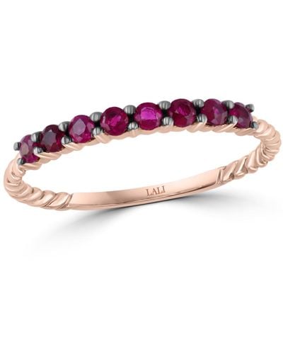 Lali Jewels Ruby Stack Ring (1/3 Ct. T.w.) In 14k Rose Gold - Purple