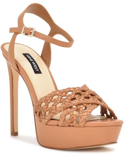 Nine West Grecia Stiletto Platform Dress Sandals - Pink
